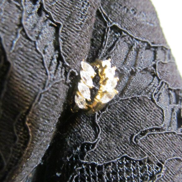 Marquise Cut Diamonique CZ Huggie Hoop Earrings 14K Yellow Gold Plated Silver - Picture 16 of 16